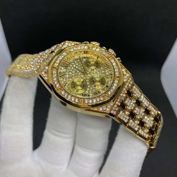Luxury Iced Out Men's Duo Color Best Quality Luxury Brand Watch